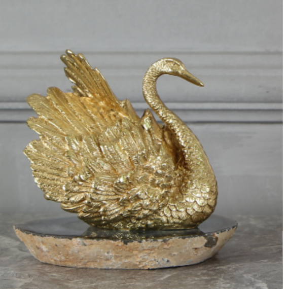 SK Living Brass Swan on Agate